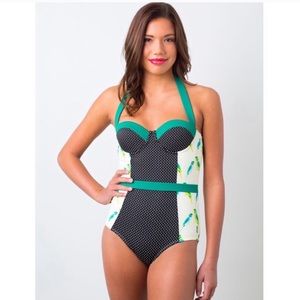 RETRO Lime Ricki One Piece Swimsuit medium
